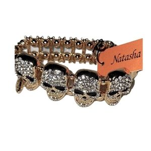 🖤🔹️Natasha 🔹️Couture Gorgeous Skull Stretch Bracelet Elastic Band 7'''